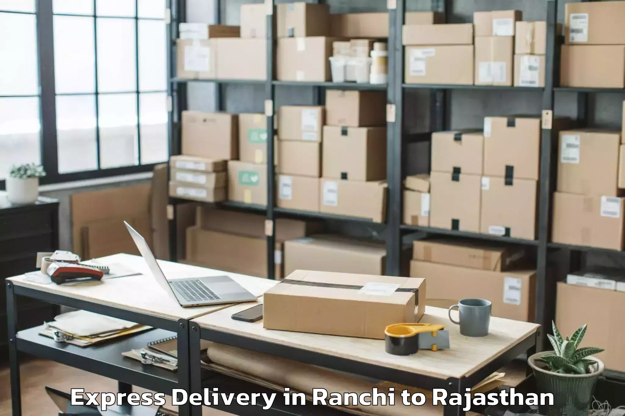 Easy Ranchi to Madhav University Pindwara Express Delivery Booking